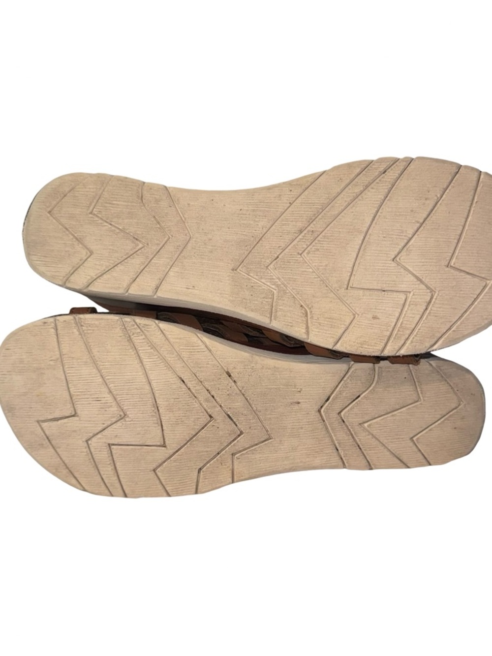 OTBT Escapade 7.5 Brown Leather Wedge Sandals Lace Up Gladiator Boho Comfort - Picture 6 of 8